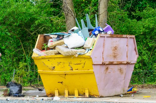 Construction site with waste being cleared