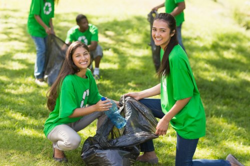 Various types of household waste being categorized