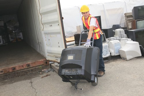 Professional rubbish removal service in action